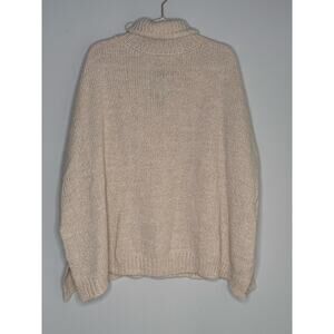 Marcus Adler Beige Mock Turtleneck Knit Pocho Pockets One Size Coastal Grandma
